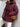 Bornladies Winter Women Wine Red Hooded Puffer Coat Drawstring Waist Zipper Warm