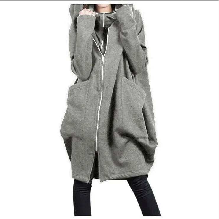Hoodies Baggy Hooded Sweatshirt for Women Full Zip Up Woman Tops With Zipper In Loose Harajuku