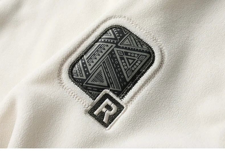 Men s Fashion Thick Hoodie Embroidery Pullover Fleece Lined Men s Winter Clothes
