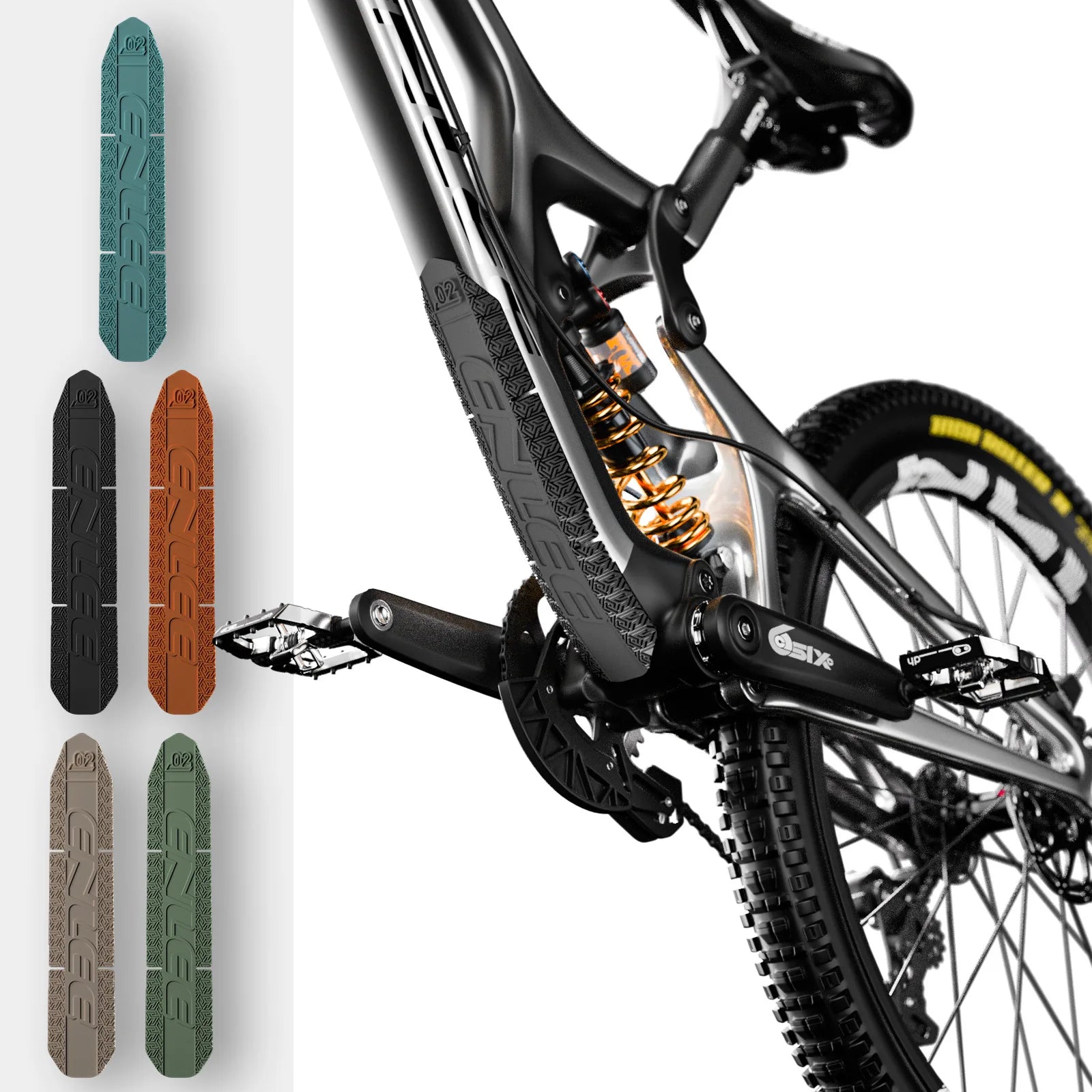 Enlee Mountain Fietsframe Beschermende Siliconen Onderkant Sticker MTB Racefiets