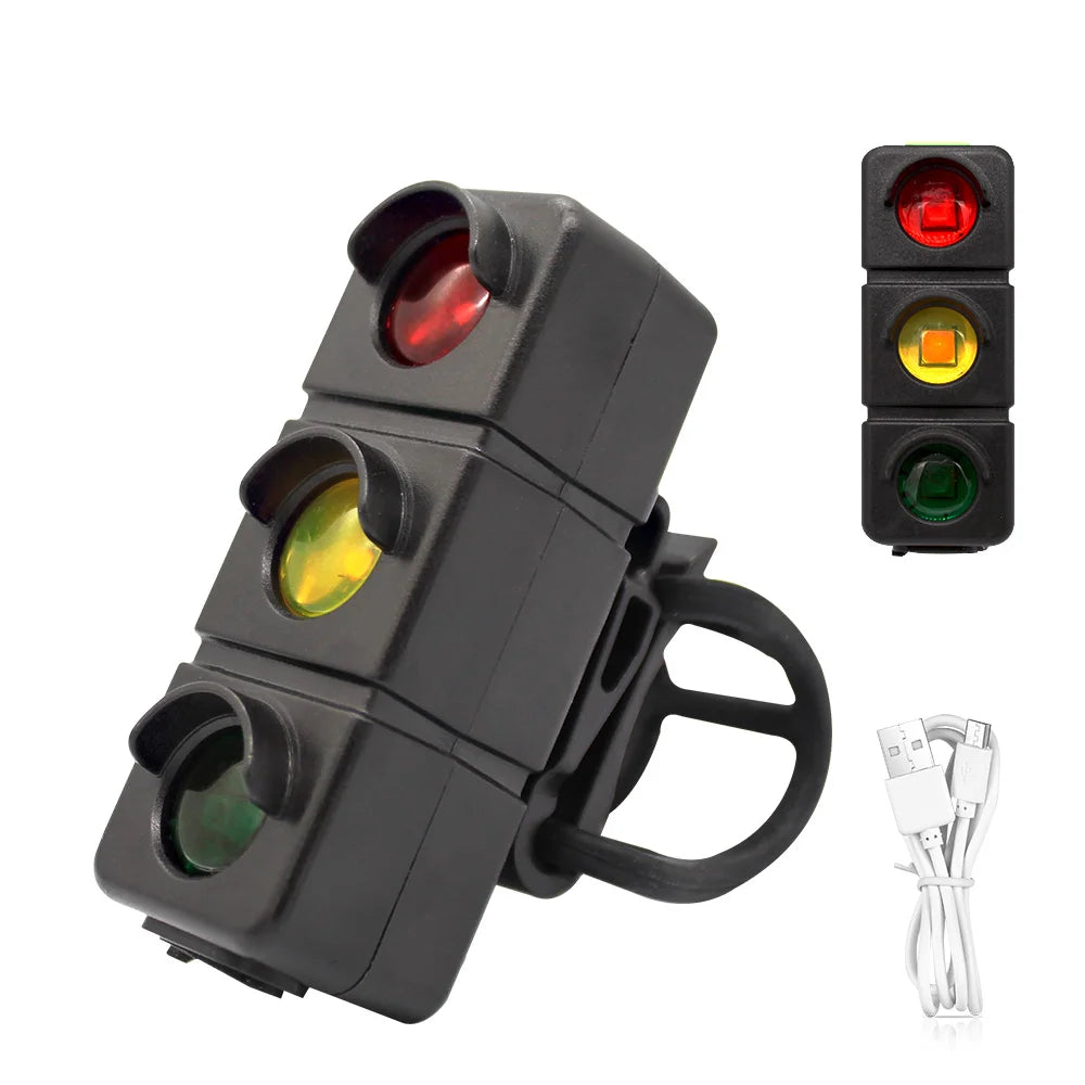 USB oplaadbare LED-fietswaarschuwingslamp Rood Blauw Groen Waarschuwing Noodflits