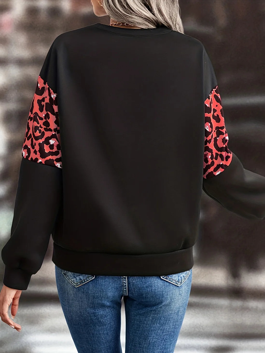 Herfstmode Print Losse Ronde Hals Luipaardprint Lange Mouwen Temperament Woon-werkverkeer Dames Losse