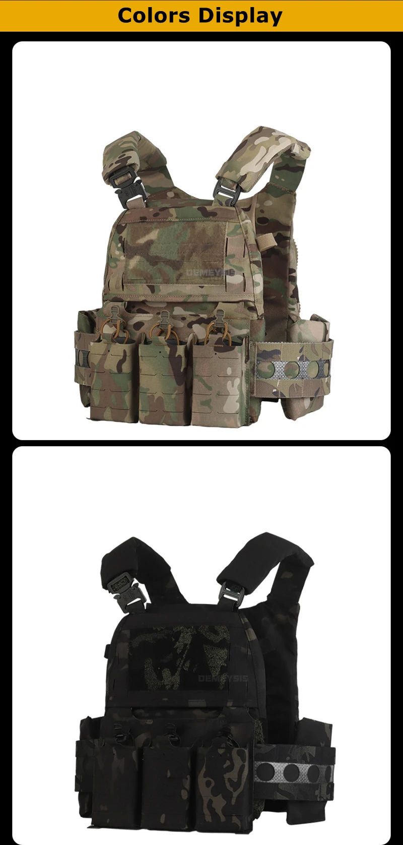 Tactical Vest Airsoft Plate Carrier Military Training Modular Molle System with Triple Magazine