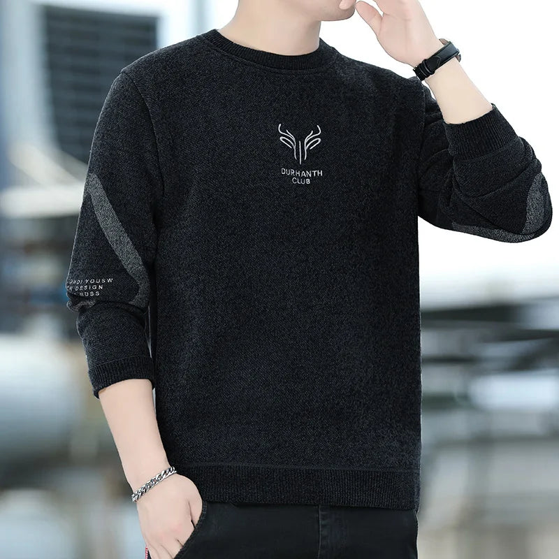 Mens Chenille Sweaters Fashion Knitting Pullover Striped Men s Autumn Winter Top Clothes Round