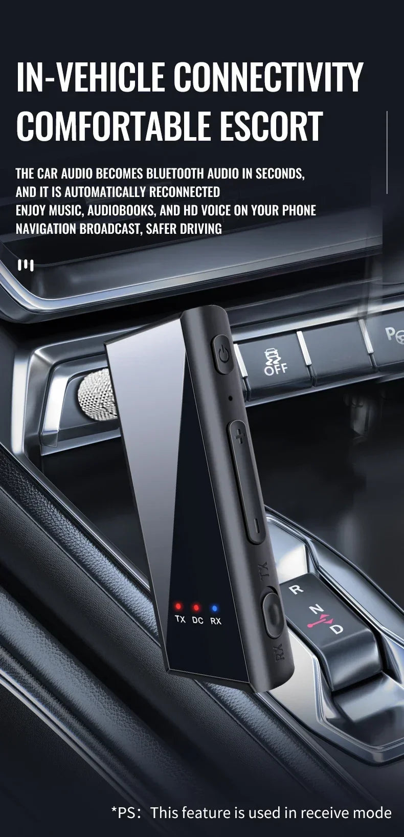 2-in-1 Bluetooth 5.4 audio-ontvanger, zender, stereomuziek, draadloze adapter