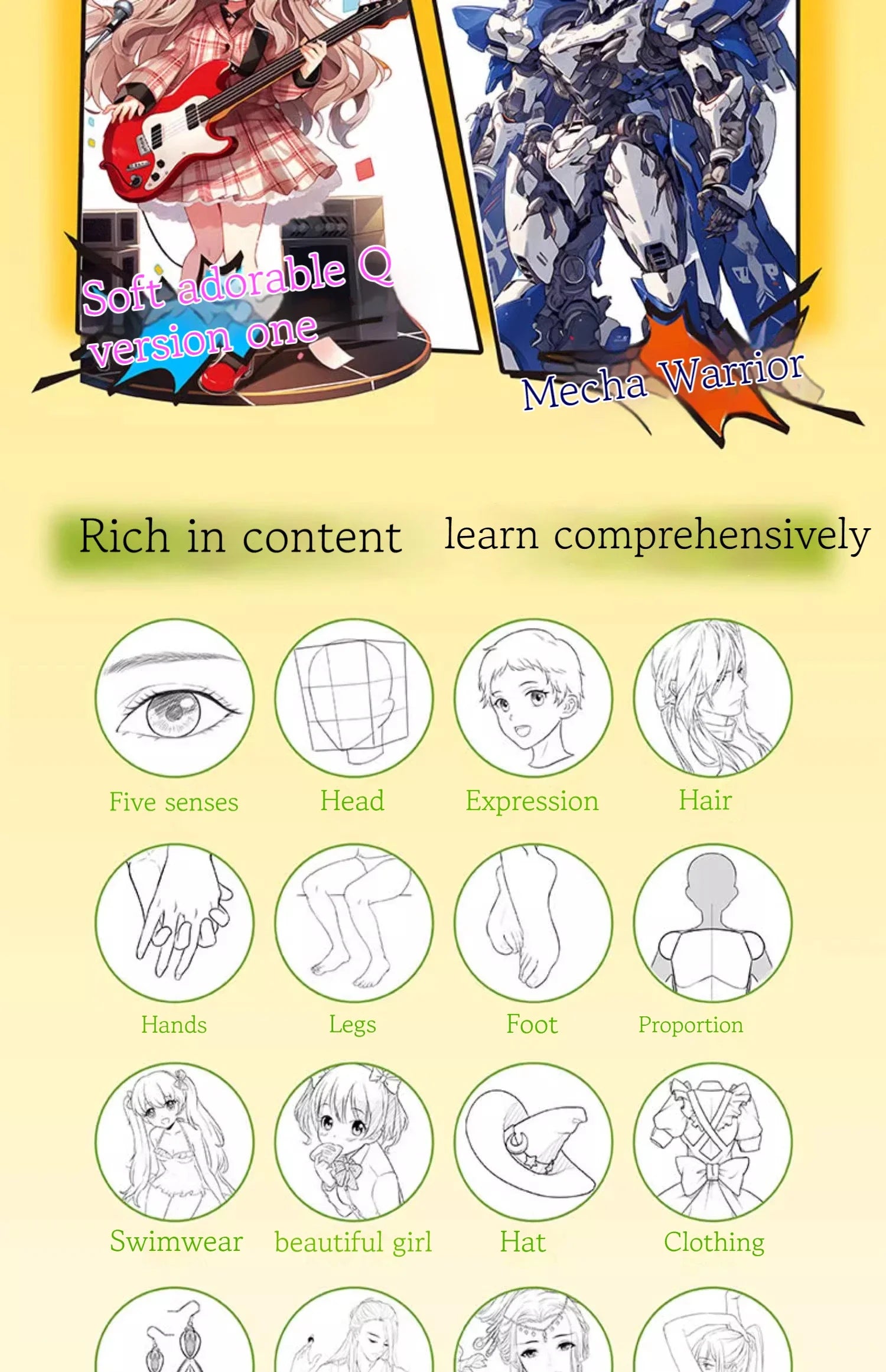 Cartoon Coloring Book Beginner Painting Technique Workbook Comic Manga Images