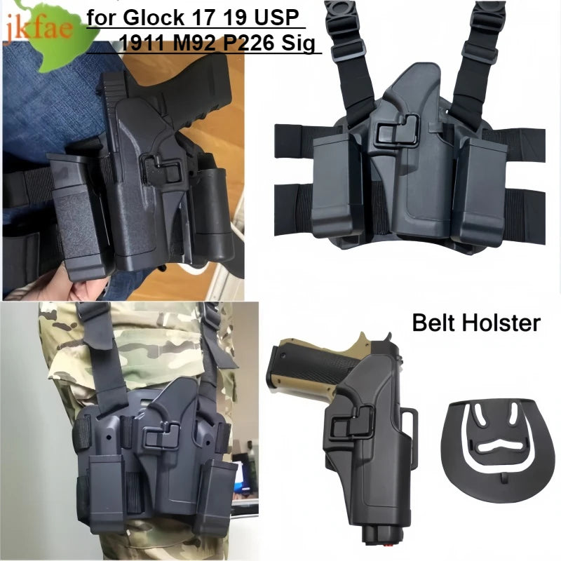 Tactical Gun Pistol Holster for G ock 17 19 USP 1911 M92 P226 Sig Outdoor Hidden Leather Holster