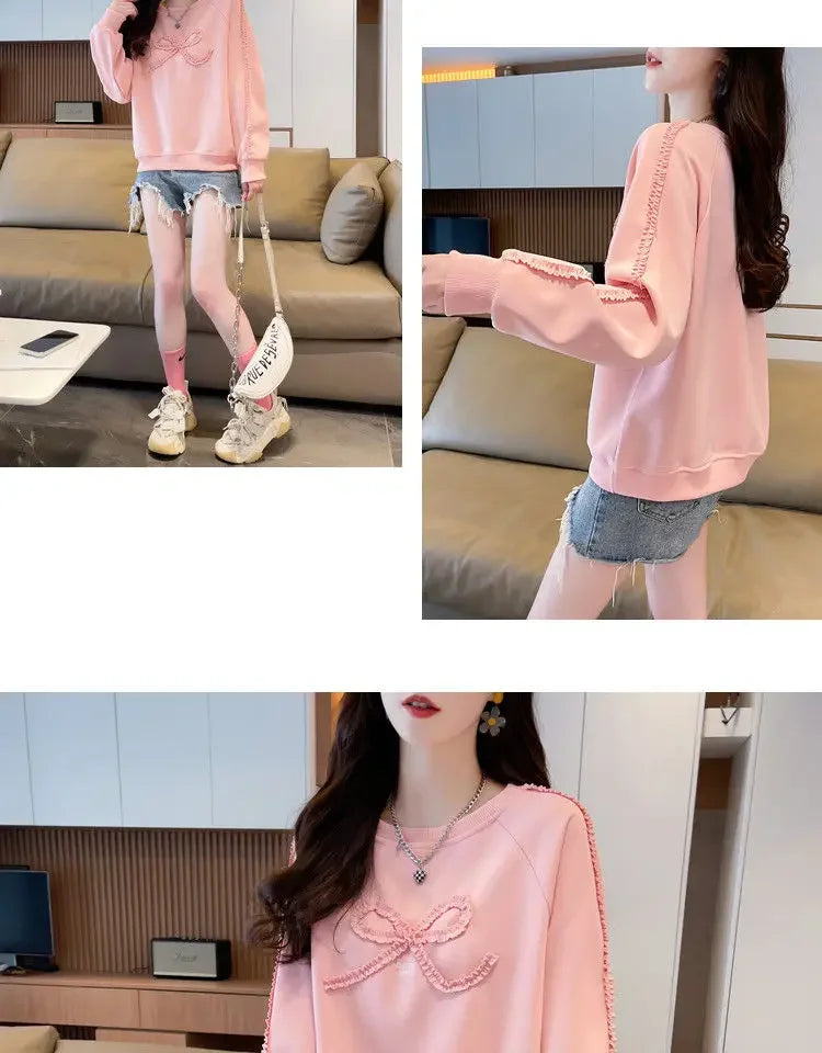 Dames Sweatshirt Los Groot Maat Ontwerp Eenvoudig Leeftijdsverminderend Afslankend Vleesbedekkende Trui Lang