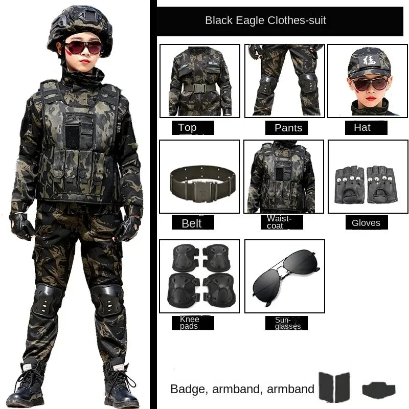 Tactical Military Uniform for Children s Day Camouflag Disguise Adult