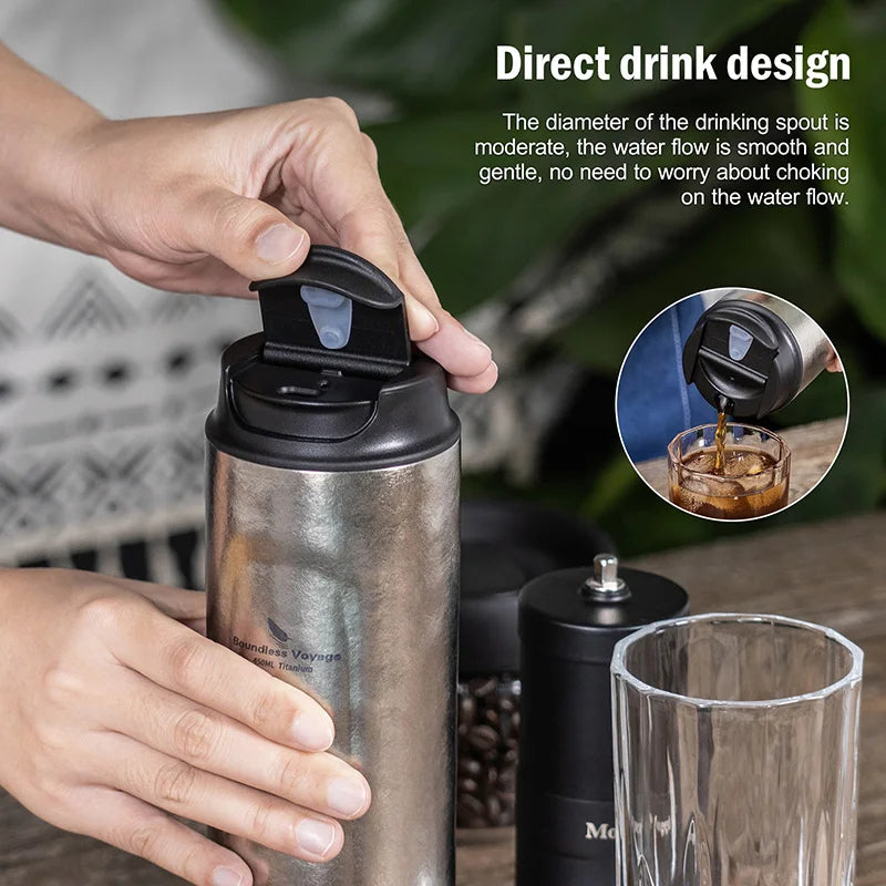 Boundless Voyage 450ml Titanium French Press Coffee Flask Double Walled