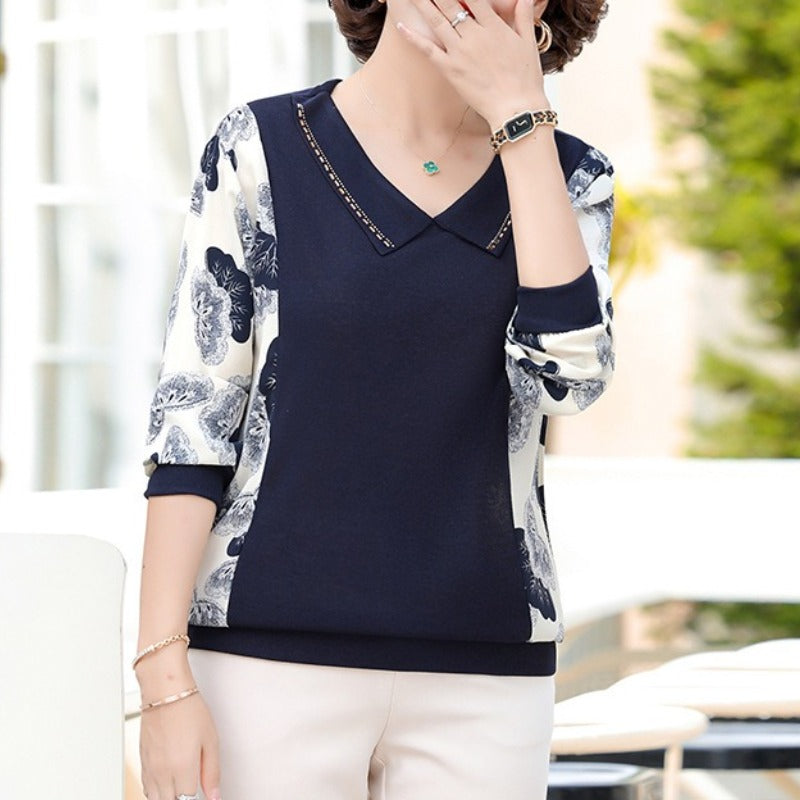 Весенне-осенний свитер с принтом поло, однотонный, с длинным рукавом, рукав-фонарик