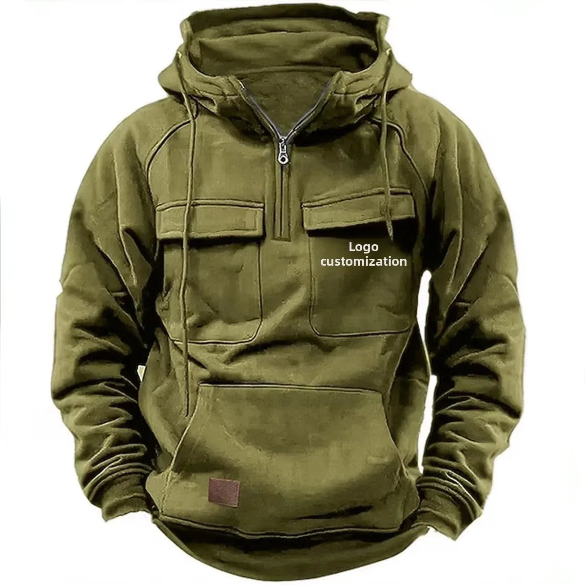 Men s Hoodie Sweatshirt Autumn Winter European Size Multi Pocket Customizable