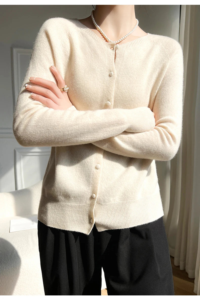 Женские кардиганы WinvyNee из 100% шерсти, свитер, однотонные, повседневные, тёплые, верхняя одежда, трикотаж