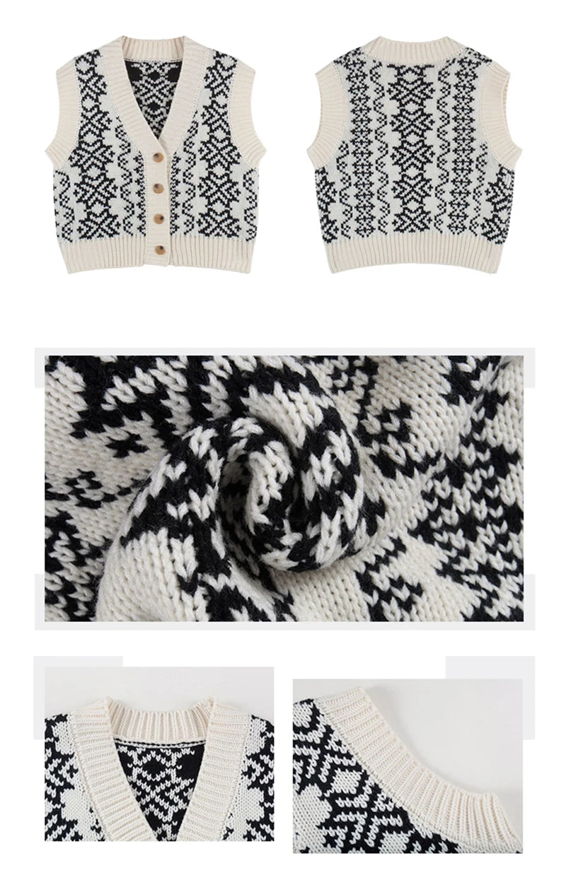 Heliar Dames Knoopjes Omhoog Vest Trui V-hals Mouwloos Gebreid Vest