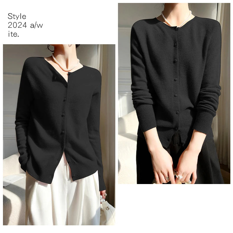 Женские кардиганы WinvyNee из 100% шерсти, свитер, однотонные, повседневные, тёплые, верхняя одежда, трикотаж