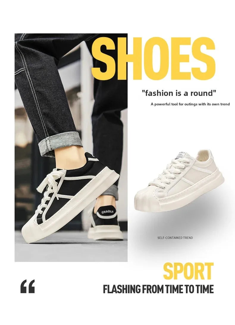 Casual Trendy Summer Shell Head Men s Shoes Breathable Niche Design Sensibility Sports White