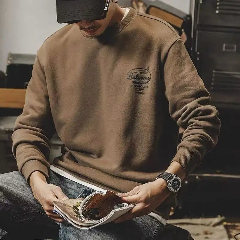 American Sweatshirts in Spring and Autumn Casual Versatile Round Neck Print