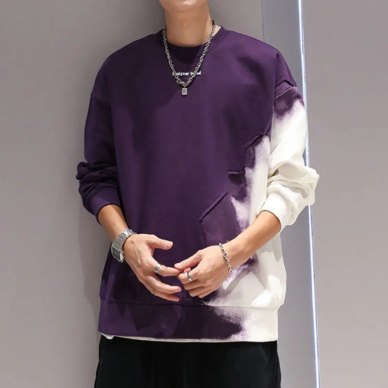 Autumn Winter American Fashion Brand Gradient Round Neck with Plush Plush and