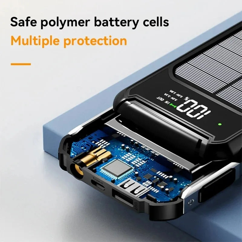 80000mAh Large Capacity Portable Outdoor Solar Mobile Power 4 in 1 Built in