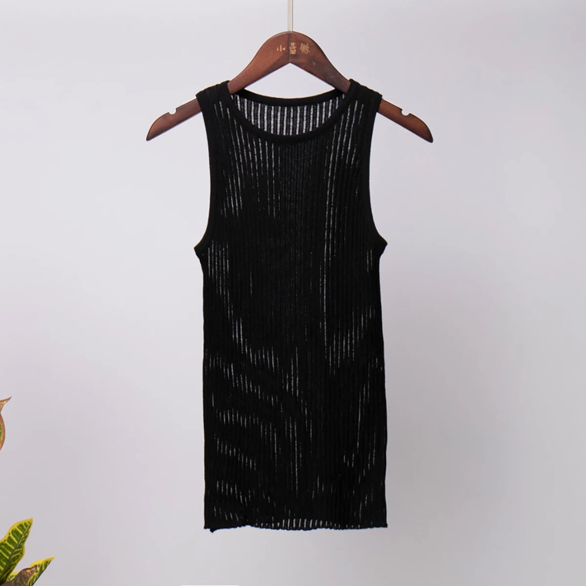 Bornladies Fashion Witte Wol Doorschijnende Dames Tanks Tops Outfit Mouwloos