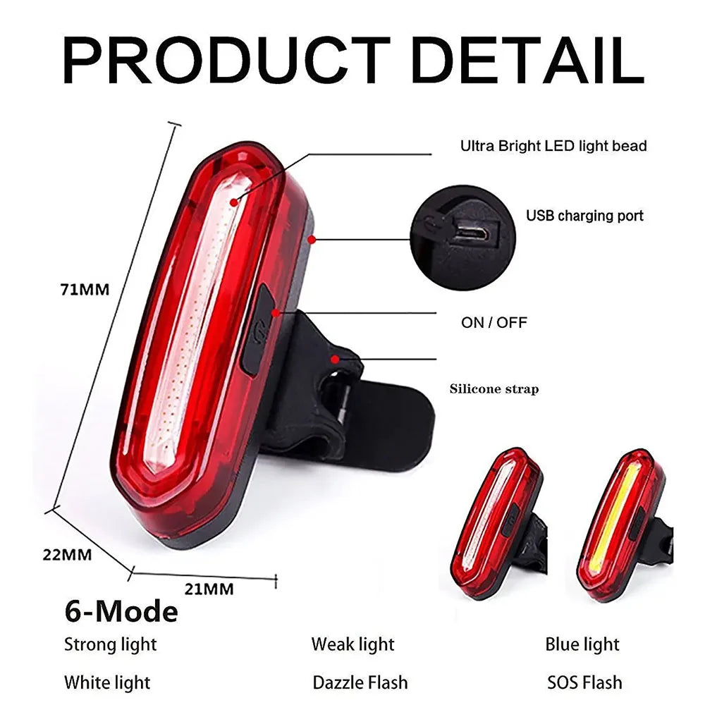 MTB Racefiets Achterlicht USB Oplaadbaar LED Fiets Achterlicht Eenvoudig te Installeren