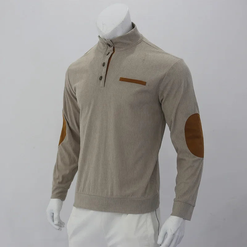 Casual Outdoor Men s Jacket Spring Autumn Corduroy Long Sleeve Stand Collar Sweatshirt Comfortable