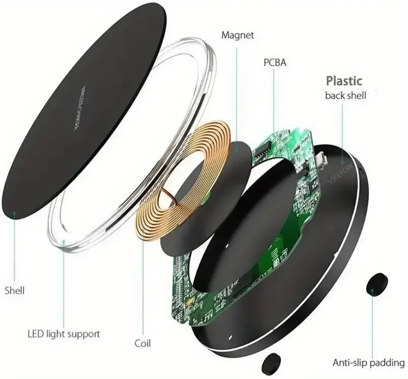 Snelle draadloze oplader voor iPhone 14, 13, 16, 15 Pro Max Samsung Galaxy S22