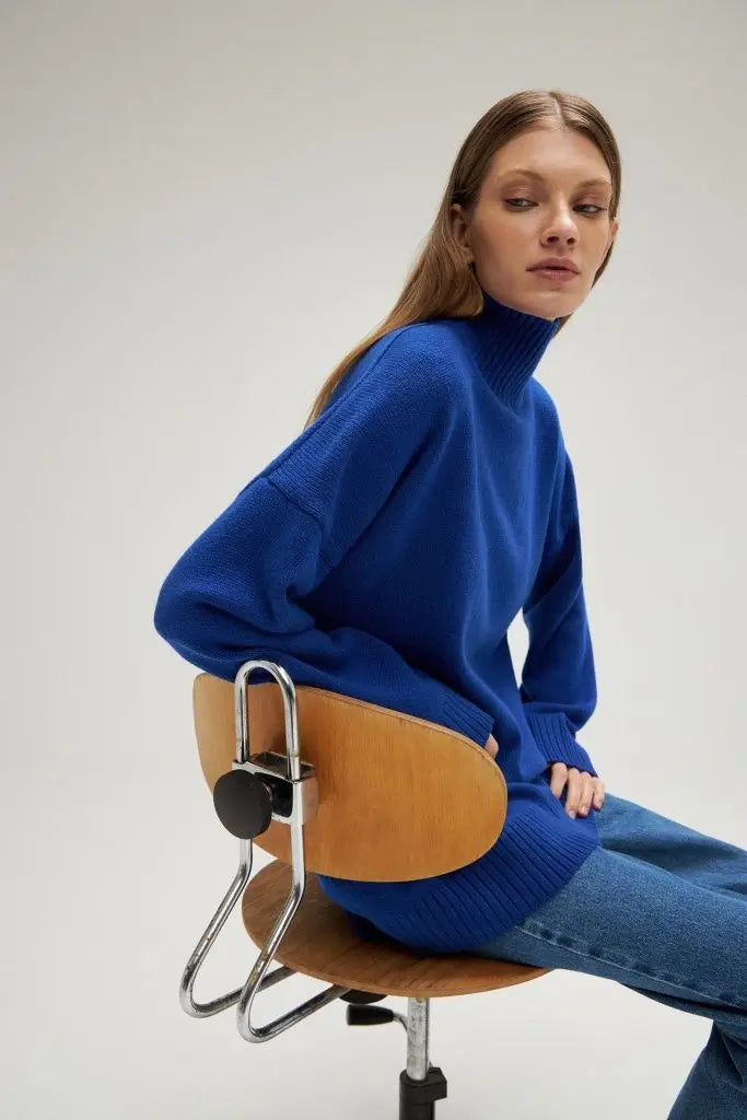 Bornladies Dames Turtleneck Trui Herfst Dikke Warme Trui Tops Winter