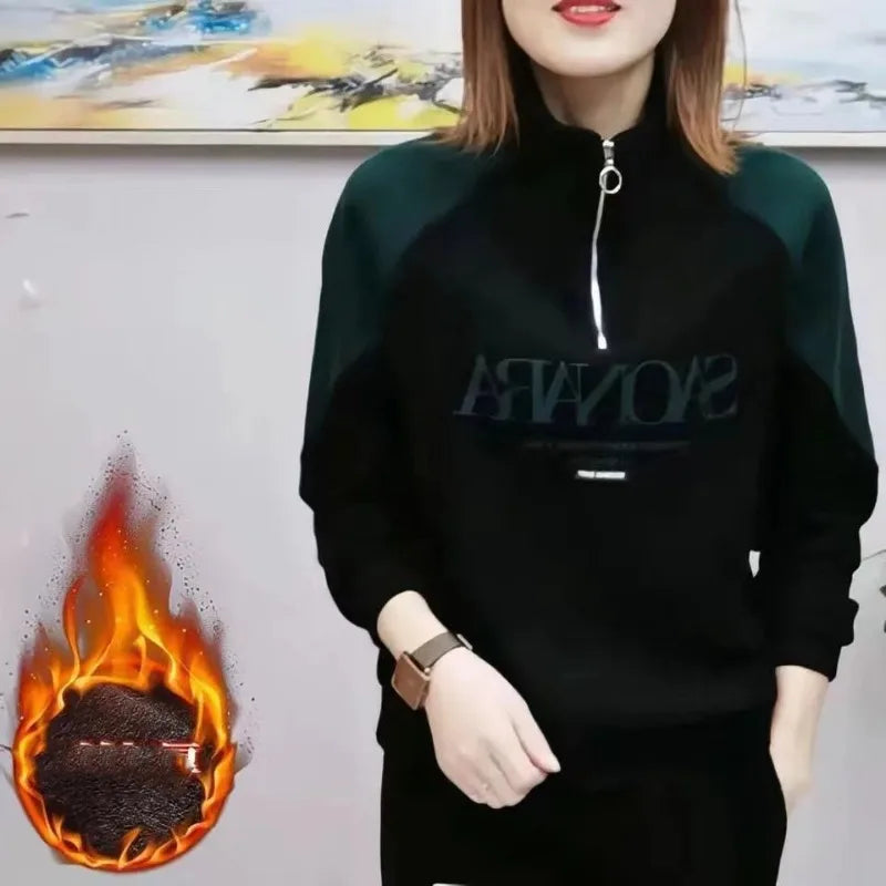 Herfst Winter Dames Trui Turtleneck Effen Letterprint Rits Lantaarn