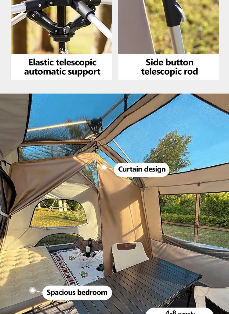 Sonuto Quick Setup Large Camping Automatic Tent 4 7 Person Double Hall Ridge