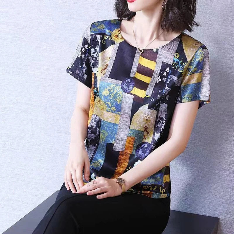 Dames T-shirt Zomer Korte Mouw Trui T-shirts Losse Dameskleding O-hals