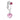 1Pc Pink Fake Belly Button Ring Butterfly Heart Zircon Belly Piercing Clip on