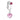 1Pc Pink Fake Belly Button Ring Butterfly Heart Zircon Belly Piercing Clip on