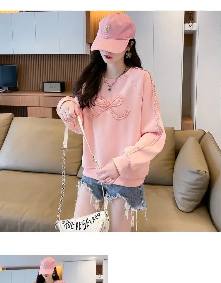 Dames Sweatshirt Los Groot Maat Ontwerp Eenvoudig Leeftijdsverminderend Afslankend Vleesbedekkende Trui Lang