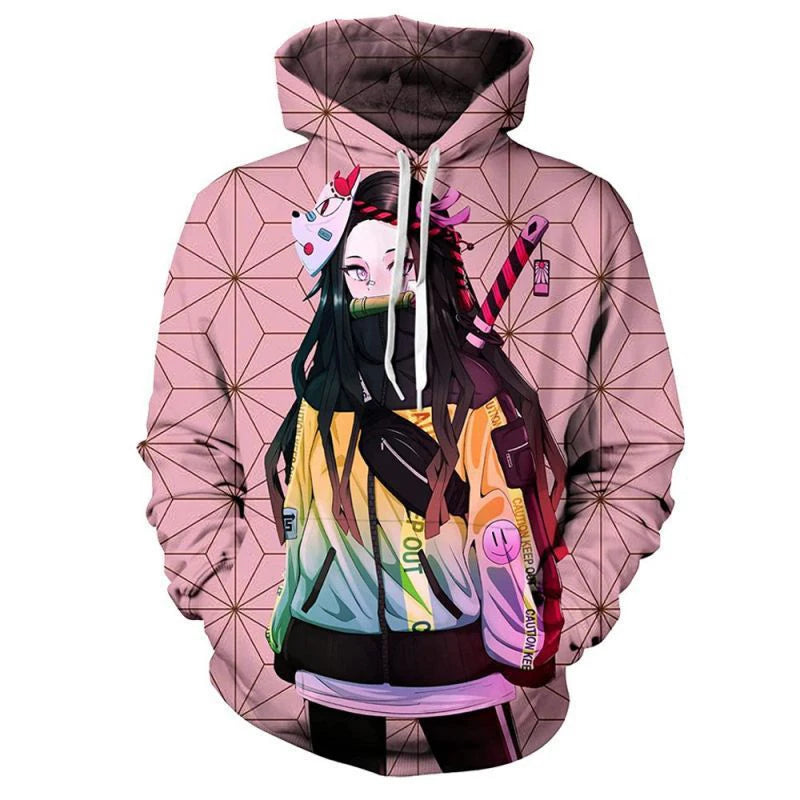 Anime Demon Slayer Kimetsu No Yaiba 3D Hoodies Men Fashion Long Sleeve Sweatshirts Women Casual