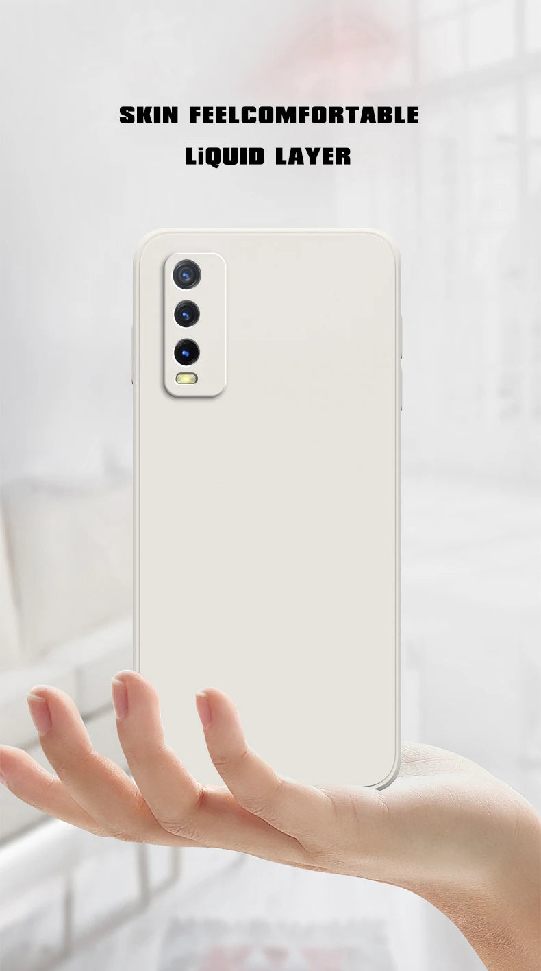 Interne, zachte telefoonhoes voor Vivo Y20i 6.51 V2027 V2032, vloeibare siliconen