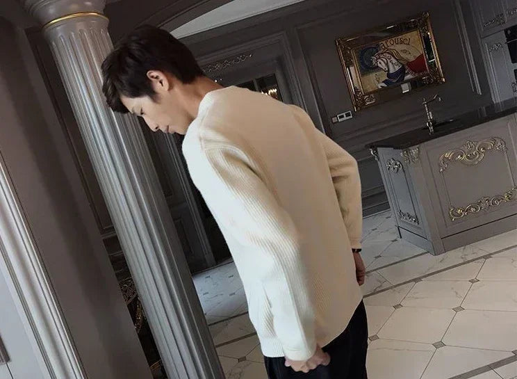 Man Clothes Coat Zipper Plain Knitted Sweaters for Men Jacket Zip up Cardigan