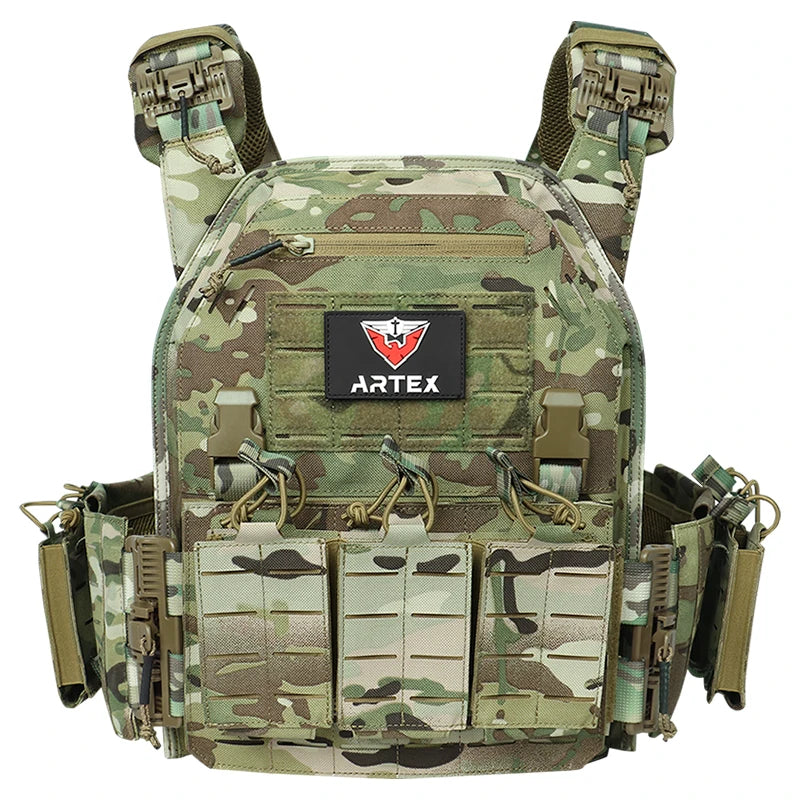 Tactical Plate Carrier Quick Release Fast Adjust Cummerbund Laser Cut Vest