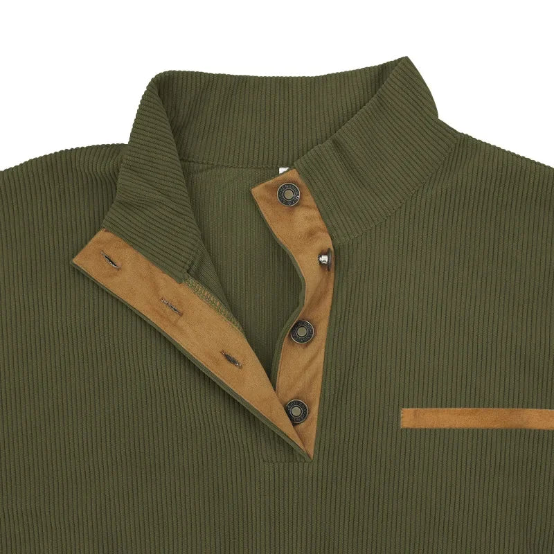 Casual Outdoor Men s Jacket Spring Autumn Corduroy Long Sleeve Stand Collar Sweatshirt Comfortable