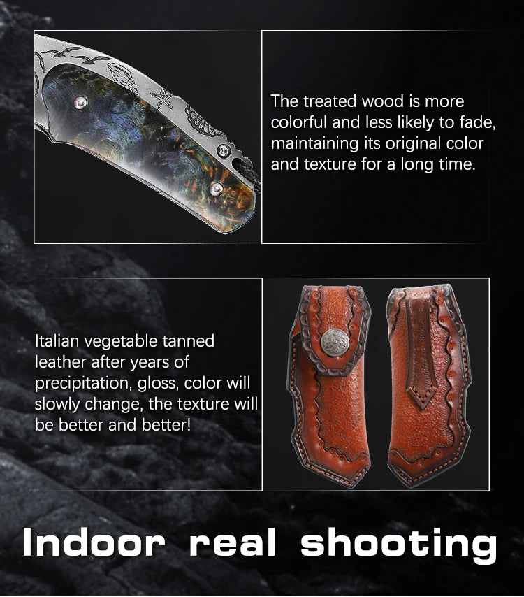 Handmade Damascus Steel Pocket Knife, Men s and Women s Folding Knife, Outdoor