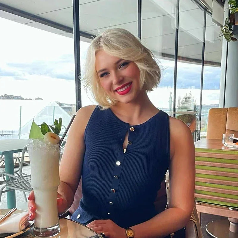 Elegante mouwloze enkelrijs geribbelde truien lange jurk voor dames hoog