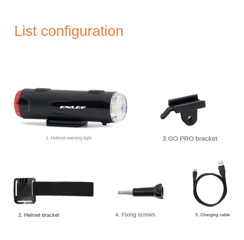 Enlee Fiets Achterlicht USB Oplaadbaar Waterdicht Fiets Veiligheidswaarschuwingslicht