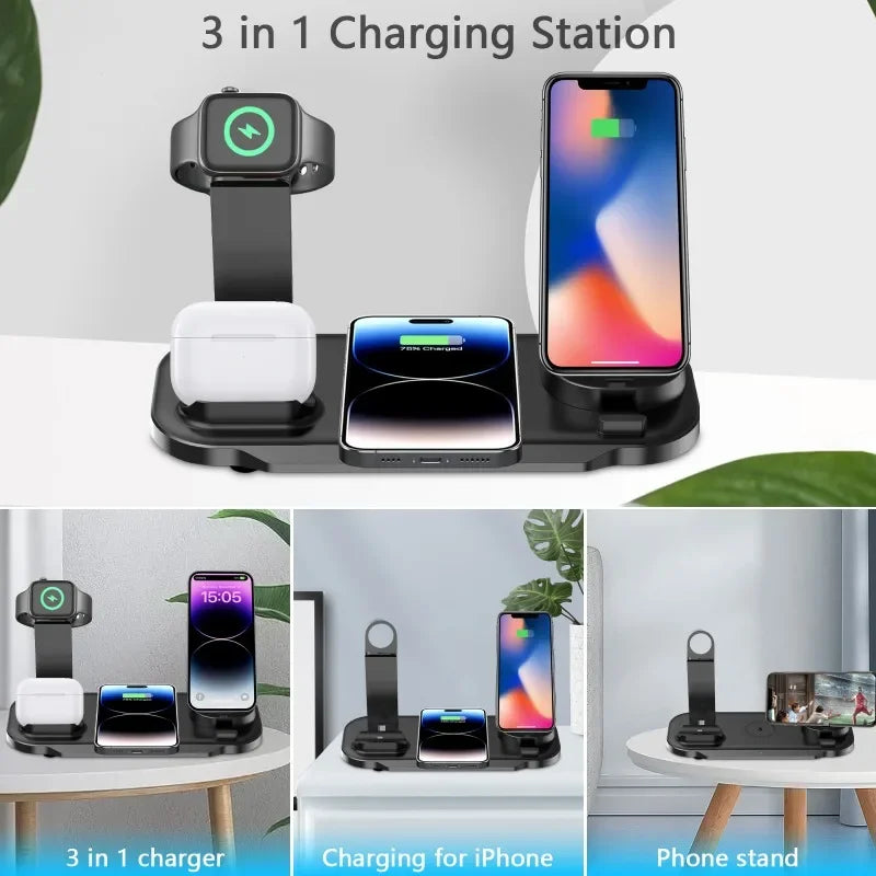 Multifunctionele draadloze opladerstandaard voor Samsung iPhone 16, 15, 14, 13 Pro Max
