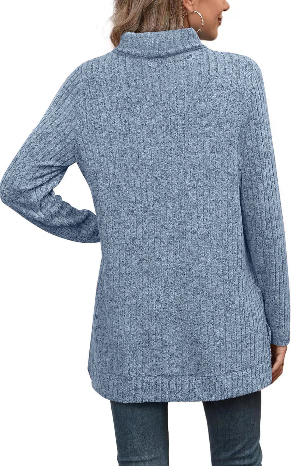 Effen herfst dames oversized coltrui truien lange mouwen