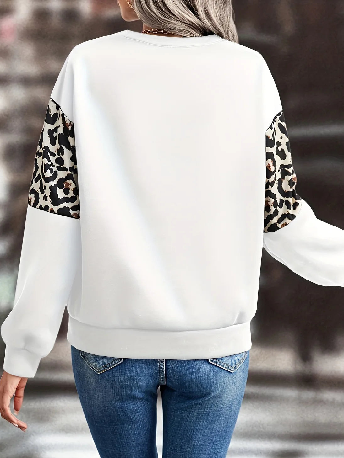 Herfstmode Print Losse Ronde Hals Luipaardprint Lange Mouwen Temperament Woon-werkverkeer Dames Losse