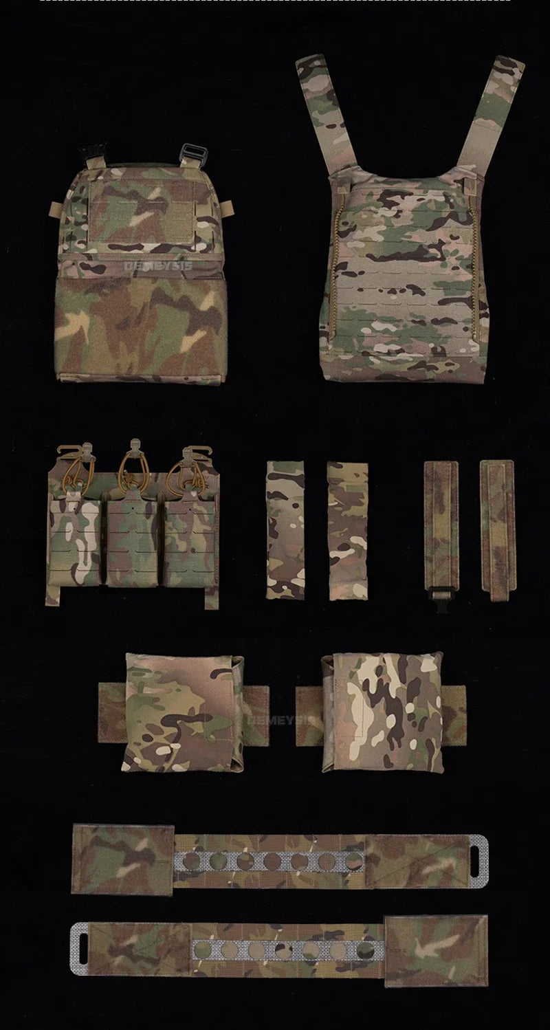 Tactical Vest Airsoft Plate Carrier Military Training Modular Molle System with Triple Magazine