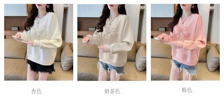 Dames Sweatshirt Los Groot Maat Ontwerp Eenvoudig Leeftijdsverminderend Afslankend Vleesbedekkende Trui Lang