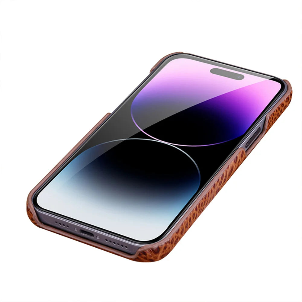 Leren telefoonhoesje voor iPhone 15 Pro Max hoesje met 3D krokodillenpatroon