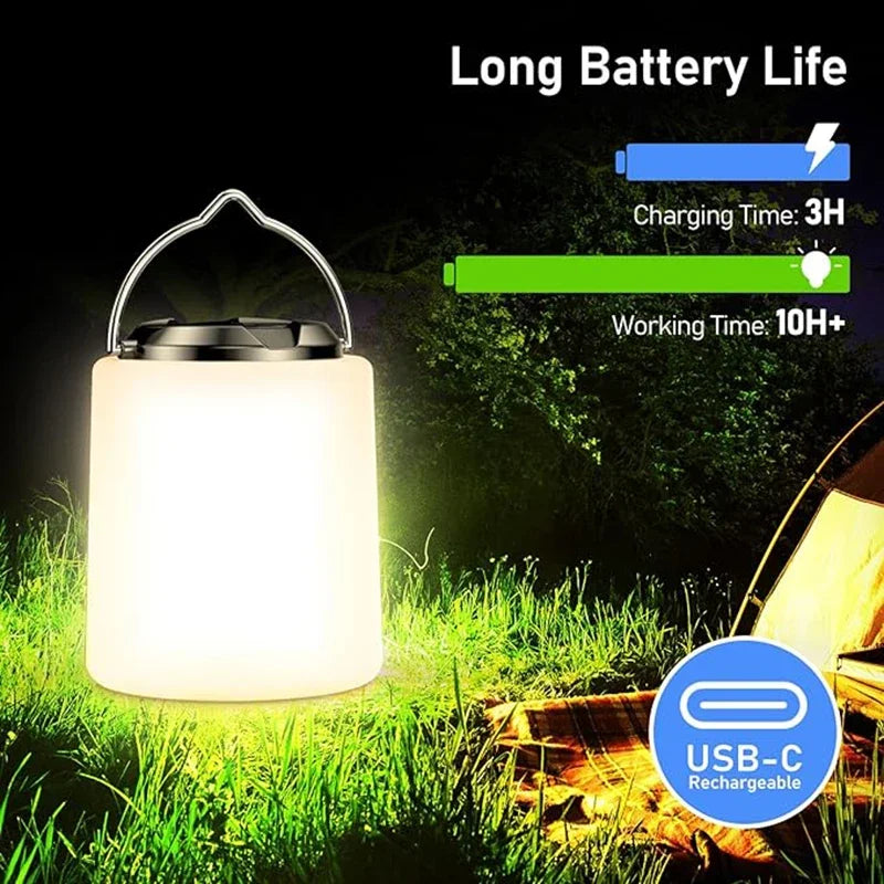 1PC Ingebouwde batterij USB oplaadbare LED kampeerverlichting Buiten kampeerbarbecue