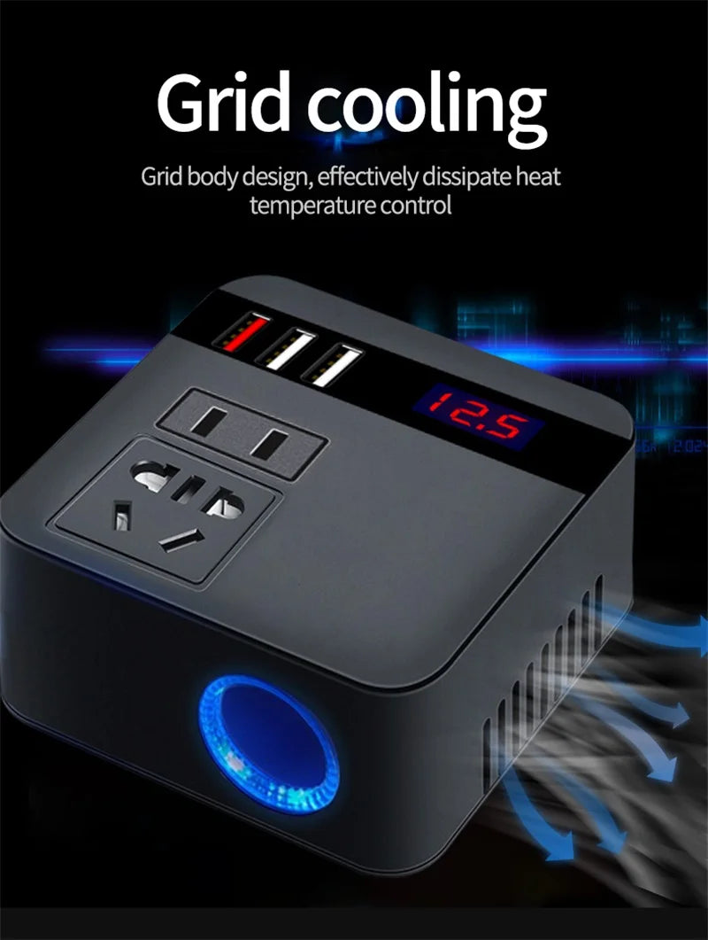 Car Inverter 150w Peak Dc12v 24V to 110v 220v LED Display Sockets Power Inverter
